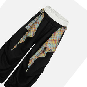 Custom Logo Heavyweight <b>Oversized</b> Baggy Sweatpants Double Layer Cotton <b>Joggers</b> Men Vintage Style - Product Image 6
