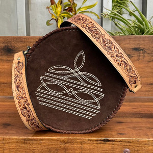 Luxury Women's Handmade Suede Leather Round Crossbody Bag Custom Genuine Leather Circle Purse Stylish & Trendy Fashion Handbags - Product Image 2