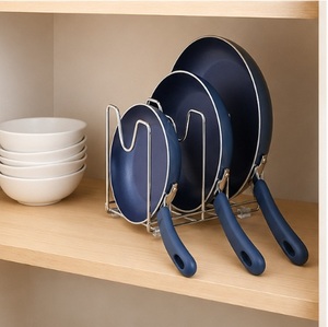 Metal Pots and <b>Pans</b> Organizer for Kitchen Cabinet Space-Saving Frying <b>Pan</b> Rack & Skillet <b>Holder</b> Sink Storage Shelf - Product Image 3