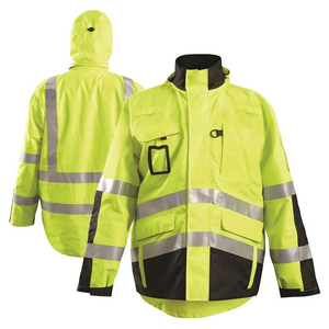 Chaqueta de seguridad reflectante de alta visibilidad para hombre, para correr de noche, impermeable, cortavientos, equipo deportivo, overoles de alta visibilidad - Product Image 1