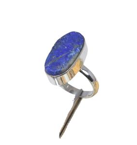 Lapis Lazuli แฟชั่นทำด้วยมือแหวนหรูหรา925แข็งเครื่องประดับเงินสเตอร์ลิงเครื่องประดับอัญมณีธรรมชาติแหวนประทับ925เงินสเตอร์ลิง - Product Image 1