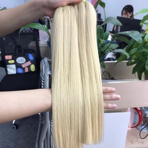 Extensiones de cabello humano Remy 100% de alta calidad liso Rubio recto rizado/ondulado de fuente China - Product Image 3