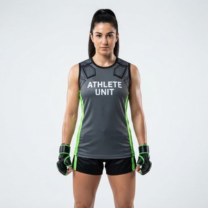 เสื้อกล้าม MMA สำหรับผู้หญิง ยี่ห้อ Fight Unit สีม่วง พิมพ์ลายแบบ Sublimation ระบายเหงื่อได้ดี ทรงสปอร์ต - Product Image 6