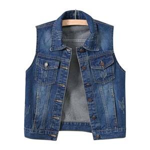 Chaleco de Mezclilla Cruda 100% Algodón con Logotipo Personalizado, Fabricante de Marca Privada para Mujer, Logotipo Bordado, Tallas S M L XL, Venta al Por Mayor - Product Image 2