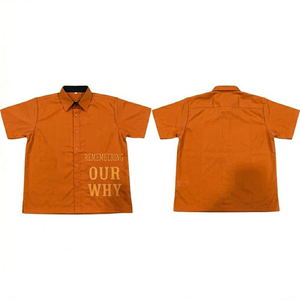 Chemises personnalisées en gros pour hommes, manches courtes, coton, streetwear décontracté, OEM - Product Image 2