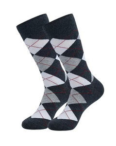 Calcetines de Vestir para Hombre, Diseño Argyle, Transpirables, Tejidos en Mezcla de Algodón, Formales, para Uso Diario y de Negocios - Product Image 4