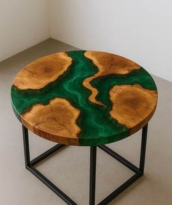 Mesa Auxiliar de Lujo Hecha a Mano con Resina de Madera Duradera, Mesa de Centro Única con Efecto Río de Epoxi, Colección Moderna de Acentos Decorativos - Product Image 6