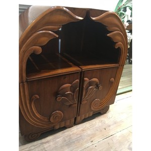 Handcrafted <b>Teak</b> Wood Carved Lotus Side <b>Table</b> Wholesale Moradabad - Product Image 4