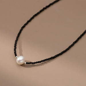 Collier en argent pur Nalan S925, style simple rétro, perle, avec un design unique, accessoire de niche Y01076 - Product Image 3