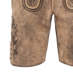 Shorts en cuir bavarois personnalisés pour hommes, 100% daim de chèvre, brodés, respirants, style streetwear pour les saisons d'automne - Product Image 6
