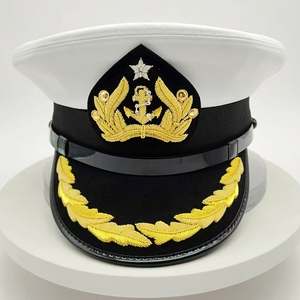 Sombrero de Ala Ancha para Hombre, Estilo Militar, con Insignia Bordada, 100% Algodón, para Uniforme de Exterior - Product Image 1