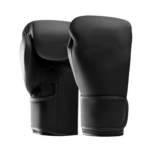 Gants de boxe en cuir bleu avec fermeture à lacets pour adultes, équipement professionnel d'entraînement et de compétition - Product Image 3