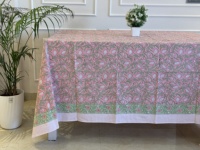 Nappe carrée en coton pur, faite à la main, imprimée à la main, motif floral moderne, écologique, durable, lavable, réutilisable, personnalisable