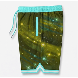 Short de basketball pour homme personnalisé, imprimé intégral, brodé, en mesh sublimé, séchage rapide, très vendu - Product Image 2