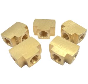 Conexión en T de latón flexible de baja presión con rosca SAE macho y cabezal cuadrado para tuberías - Product Image 2