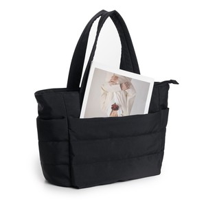 Bolsa de Mano Tipo Tote Negra Personalizable, Acolchada, de Poliéster/Algodón, Resistente al Agua, con Patrón Impreso, Gran Capacidad, Ecológica - Product Image 4