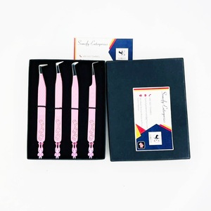 Professional Somely Enterprises Eyelash Tweezers Stainless Steel Smooth Tip Precision Set Custom Logo <b>Box</b> 10mm Perfect Grip - Product Image 5
