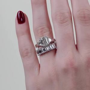 Anillo de Compromiso de Lujo con Diamante Cultivado en Laboratorio de Corte Esmeralda de 3.00CT, Certificado IGI, Anillo de Boda de Oro de 10K, 14K, 18K, Venta al Por Mayor - Product Image 5