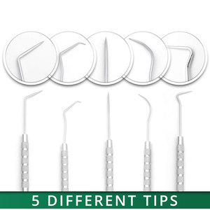Ensemble de sondes et crochets de précision en acier inoxydable pour la dissection, le modelage de l'argile et de la cire, la couture et les travaux dentaires de précision - Product Image 3