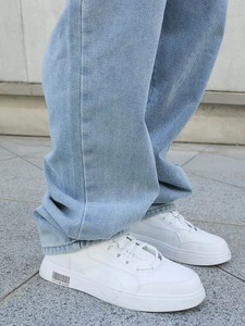 Spring Autumn <b>Men</b> <b>Baggy</b> Jeans Oversize Straight Loose Casual Denim <b>Trousers</b> Solid Color Loose Fit Mid Waist Casual Cotton Woven - Product Image 5