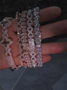 Conjunto de Pulseras de Tenis de Lujo con Incrustaciones de Diamantes y Moissanita, Joyería Hip Hop, Cadena de Eslabones Brillante, Certificado IGI, Unisex, Oro, Plata, Oro Rosa - Product Image 2