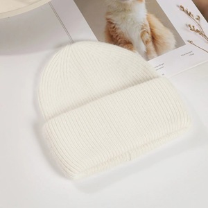 Gorro de Punto Personalizado para Mujer, de Pelo de Conejo, Lana de Angora, con Puño, Elegante, con Logotipo Bordado, Cálido, para Uso en la Playa, de Mohair - Product Image 1