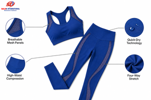<b>Mesh</b> Panel Breathable Yoga Set Women Sports Bra <b>Leggings</b> Quick Dry Wholesale Custom Logo - Product Image 3