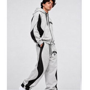 Conjunto Deportivo Oversize para Hombre con Bordado y Cremallera, Ropa Urbana, Fabricante de Ropa con Logotipo Personalizado y Marca Privada - Product Image 3