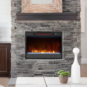 Caminetto Elettrico da Incasso 23 Pollici 1500W con Telecomando, Effetto Fiamma LED, Spina EU/US Integrata, Vetro e Metallo, Lingua Francese - Product Image 5