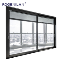 Porte coulissante en aluminium à rupture de pont thermique RICHOCEAN, résistante aux chocs, double vitrage trempé, portes coulissantes intérieures