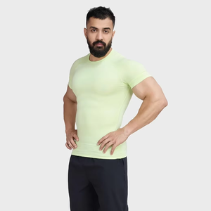 mens <b>compression</b> <b>shirt</b> gym fitness athletic wear quick dry stretch fabric training workout tee custom printing supplier - Product Image 1
