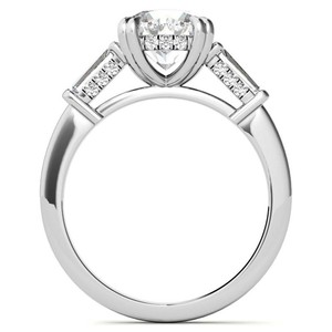 Round Cut Moissanite <b>Ring</b> 925 Sterling <b>Silver</b> White Gold Plated <b>Solitaire</b> Engagement <b>Ring</b> Elegant Bridal Wedding Promise <b>Ring</b> - Product Image 4