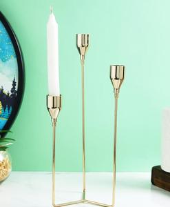 Modern Gold <b>Brass</b> <b>Candlestick</b> Holder Set for Home Decoration - Product Image 4