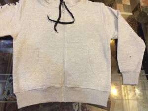 Sweat à capuche zippé en coton épais pour homme, effet délavé et vieilli - Product Image 3