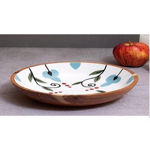 Suministro al por mayor: Cuenco de ensalada rústico de madera de mango esmaltada, vajilla artesanal de madera para restaurantes, hoteles y cafeterías - Product Image 1