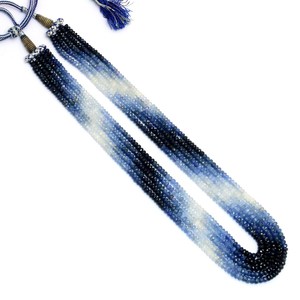 Perles facettées en saphir bleu naturel de Birmanie, 4mm-5mm, de qualité AAA, pour collier superposé et bijoux - Product Image 5