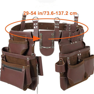 Ceinture à outils en cuir de qualité supérieure avec plusieurs poches organisatrices, support sécurisé pour marteau, coutures durables, réglable, à prix abordable - Product Image 2