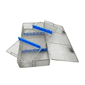 Bandejas de malla perforada manual de acero personalizadas para instrumental médico, para secado y desinfección de equipos quirúrgicos y dentales, CE - Product Image 3