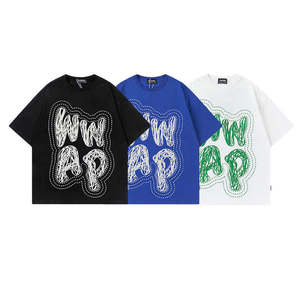 เสื้อยืดทรงใหญ่ Heavyweight สำหรับผู้ชาย พิมพ์ลายกราฟิกสุดหรู ทรงบ็อกซี่ ตัดสั้น ซักย้อมสีแบบ Acid Wash - Product Image 4