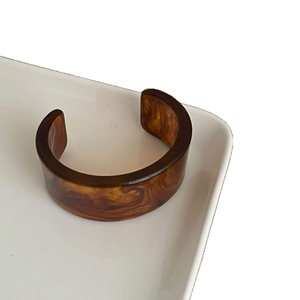 Bracelet ouvert géométrique en résine acrylique transparente, manchette large en acétate pour étudiants, bijoux de mode, artisanat en résine - Product Image 4