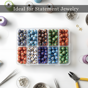 EXCEL EXPORTS Cuentas de Vidrio Multicolor para Bisutería, 12×18mm |   Cuentas Decorativas para Pulseras, Pendientes, Suministros para Manualidades |   Cadena de 8 Pulgadas - Product Image 5