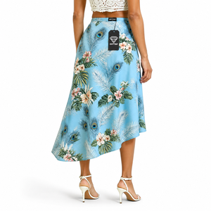 100% Cotton Women Hawaiian Luau Skirt Tropical Aloha Floral Custom Lightweight Breathable Autumn Beach Party Island Style - Product Image 4