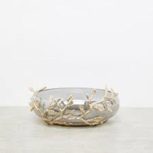 Bol de luxe pour la maison et l'hôtel, base en métal plaqué or de haute qualité avec bol rond poli brillant argenté, centre de table pour servir les aliments - Product Image 5