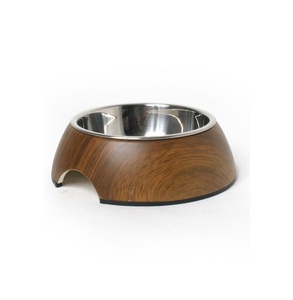 Home Garden Stainless Steel Wooden Pet <b>Bowl</b> <b>Set</b> Round Custom Logo Durable for Wedding Occasion <b>Dogs</b> and Cats Outdoor & Wholesale - Product Image 1