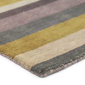 DECORDEC Olive Green Mauve Layered Horizontal Stripe Wool <b>Rug</b> Eco-Friendly Non-Slip Hand-Tufted <b>Thick</b> <b>Pile</b> for Living Room Hotel - Product Image 5