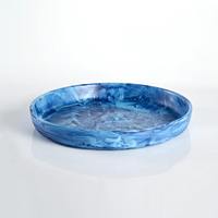 Ensemble de plats en résine faits à la main, style moderne et luxueux, bleu turquoise, assiettes et bols de service, polis, écologiques, compatibles lave-vaisselle