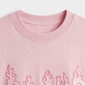 Pink Women's 2 Piece Shorts Set Crew Neck Short Sleeve T <b>Shirt</b> With <b>Flame</b> Letter Print Loose Fit Casual Spring Summer Wear - Product Image 4