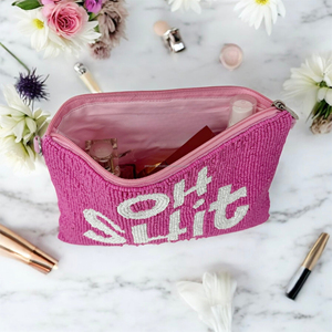 Pochette perlée faite main Oh Shit Kit, sac d'urgence, pochette de rangement à fermeture éclair, pochette fantaisie avec lettres amusantes, cadeau original unisexe tendance - Product Image 2