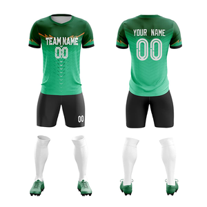 Customized Logo Number Printed Short Quick Dry Breathable Four-Way Stretch Eco-Friendly Soccer Uniform Set 100% Polyester High - Product Image 2