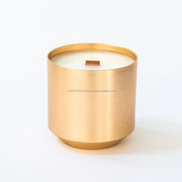 Bougeoir rond en laiton personnalisé 8Oz 10Oz 12Oz Récipient en métal doré pour Noël Récipient en métal de luxe pour la fabrication de bougies